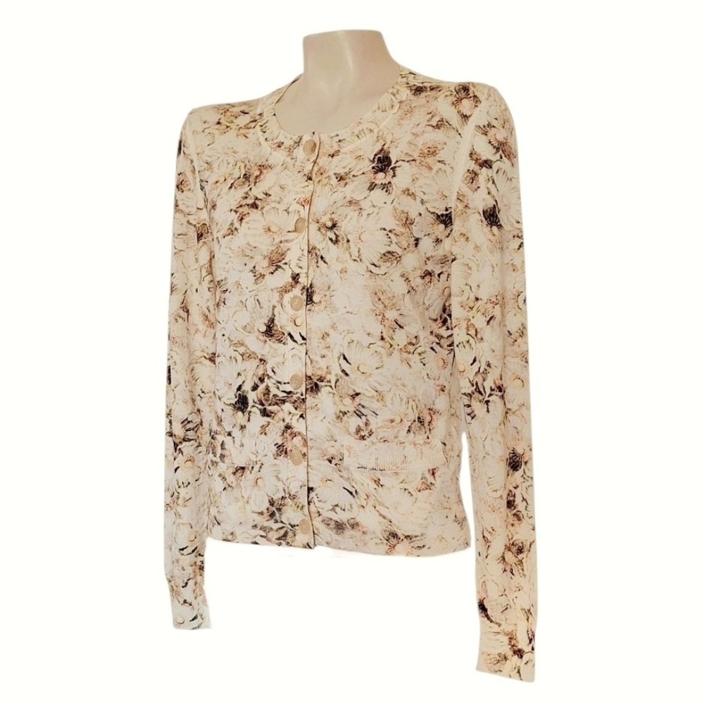 Chloe Faded Floral Wool Cardigan Sweater M - Picture 3 of 7